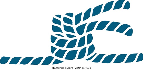 Marine knot. Twisted rope loop. Cord sketch