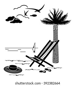 Marine landscape with deckchair