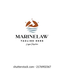 marine law logo icon vector template