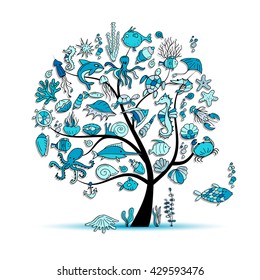 Marine life, concept tree for your design