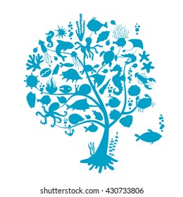 Marine life, concept tree for your design