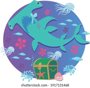 marine life deep under the sea