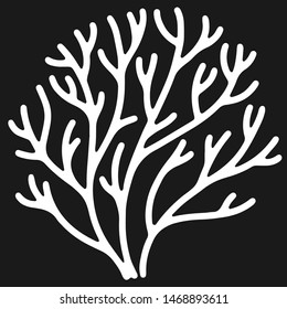 Marine life design element. Deep sea reef branch. Vector silhouette clipart design.