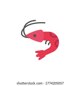 marine life elements, vector infographic icons shrimp