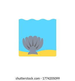 marine life elements, vector infographic icons seashell