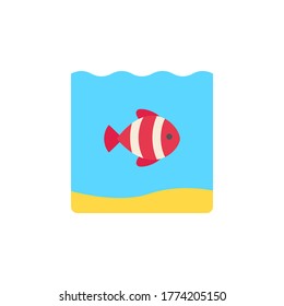 marine life elements, vector infographic icons clown fish