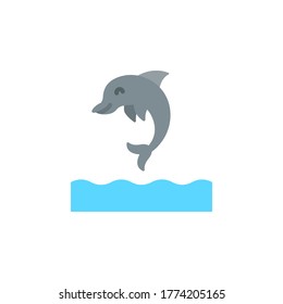 marine life elements, vector infographic icons dolphin