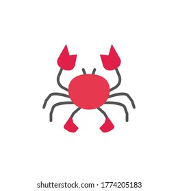 marine life elements, vector infographic icons crab