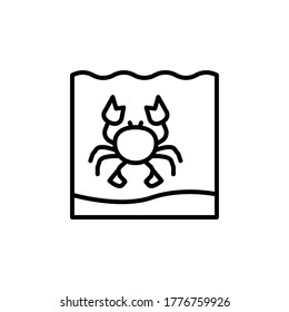 marine life elements, vector infographic icons crab