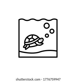 marine life elements, vector infographic icons tortoise