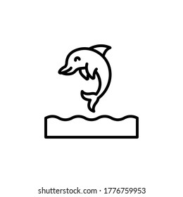 marine life elements, vector infographic icons dolphin
