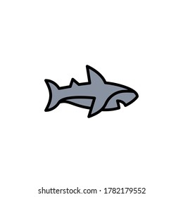 marine life elements, vector infographic icons shark