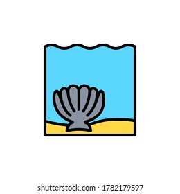 marine life elements, vector infographic icons seashell