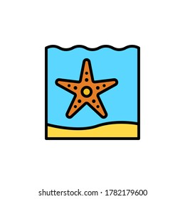 marine life elements, vector infographic icons starfish