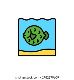 marine life elements, vector infographic icons puffer