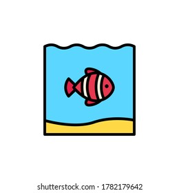 marine life elements, vector infographic icons clown fish