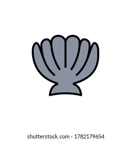 marine life elements, vector infographic icons seashell