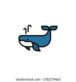 marine life elements, vector infographic icons whale