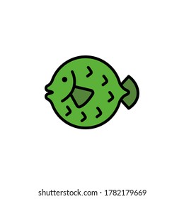 marine life elements, vector infographic icons puffer
