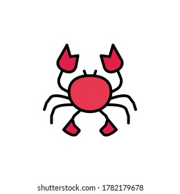 marine life elements, vector infographic icons crab