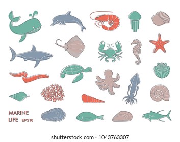 Marine life icons