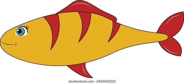 Marine Life Illustration with Cartoon Design. Underwater Life on White Background