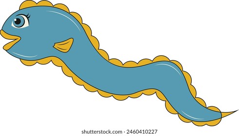 Marine Life Illustration with Cartoon Design. Underwater Life on White Background