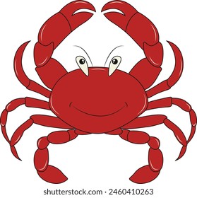 Marine Life Illustration with Cartoon Design. Underwater Life on White Background