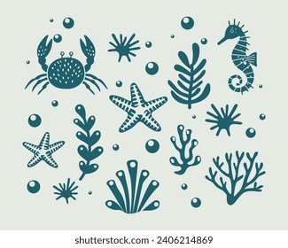 Marine life illustration pattern