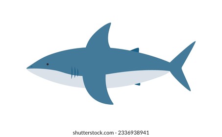 Marine life illustration. Side view of the shark.