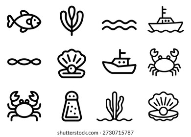 Vida marina y objetos náuticos algas marinas