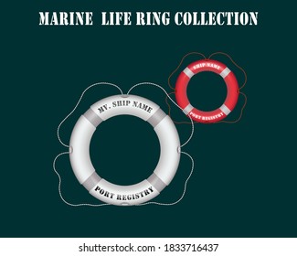 Marine Life Ring Bouy 'life Saving Appliances' Vector Design