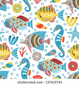 marine life seamless background