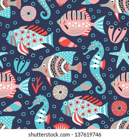 marine life seamless background