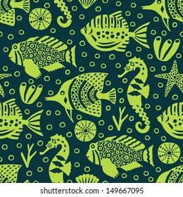 marine life seamless pattern 