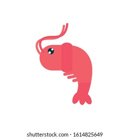 marine life, shrimp crustacean cartoon sea fauna animal on white background