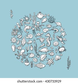 Marine life, sketch for your design