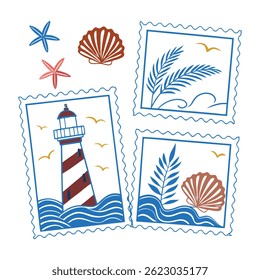 Marine Life and Symbols vector