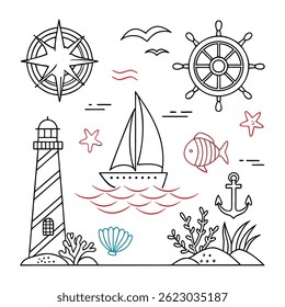 Marine Life and Symbols vector