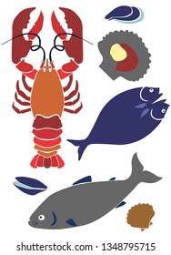 Marine life vector background