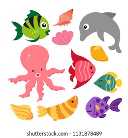 marine life vector collection design