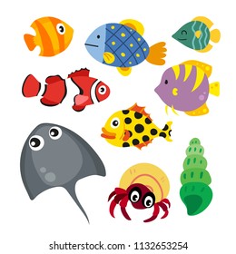 marine life vector collection design
