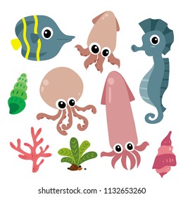 marine life vector collection design