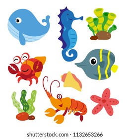 marine life vector collection design