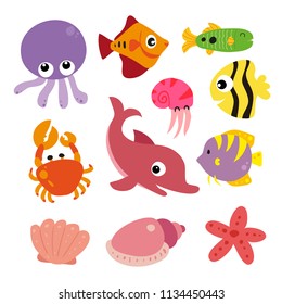 marine life vector collection design