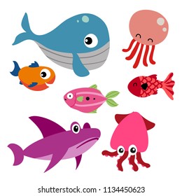 marine life vector collection design