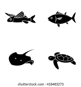 Marine life vector icons