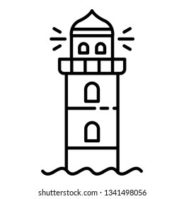 Marine lighthouse icon. Outline marine lighthouse vector icon for web design isolated on white background