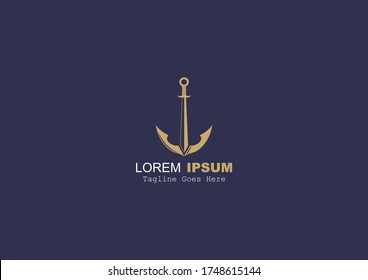 Marine Logo With Anchor & Sword