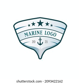 Marine Logo Concept Emblem with white background